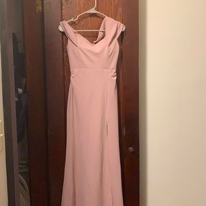 worn once beautiful long dusty rose wedding dress